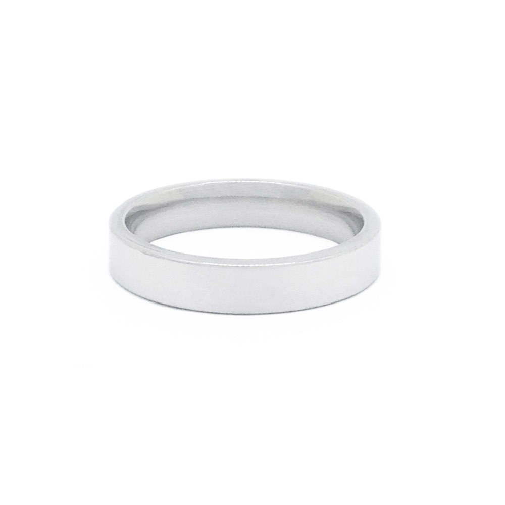 Ring Band Stainless Steel Thin Silver